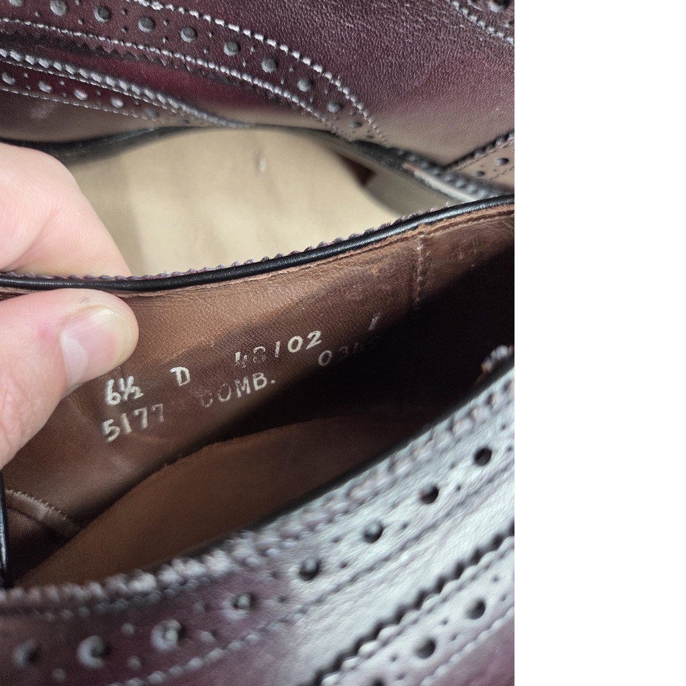 Allen Edmonds Concord Burgundy Leather Wingtip Oxford Mens Size 6.5D Dress - Picture 8 of 13